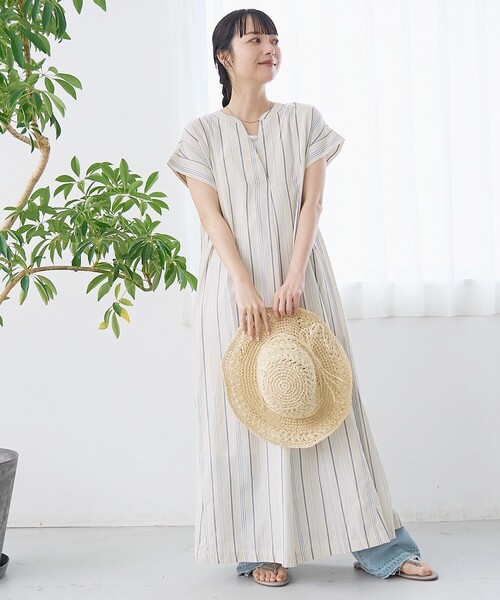 【とりひき】ワンエン MARKET（マーケット）】スキッパーフレンチスリーブワンピース