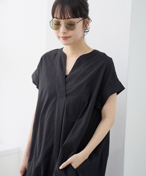 coen（コーエン）の「【MARKET（マーケット）】スキッパーフレンチスリーブワンピース（インフルエンサー紹介アイテム）（ワンピース・レディース・レッド/その他1/その他2/ブラック・M/L）」の7枚目の写真