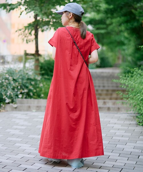 coen（コーエン）の「【MARKET（マーケット）】スキッパーフレンチスリーブワンピース（インフルエンサー紹介アイテム）（ワンピース・レディース・レッド/その他1/その他2/ブラック・M/L）」の14枚目の写真