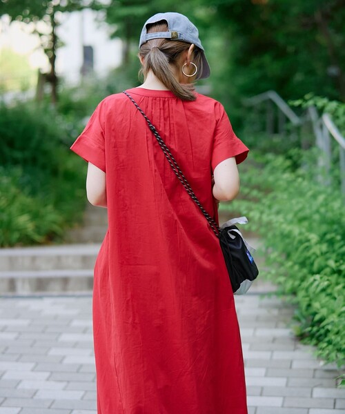 coen（コーエン）の「【MARKET（マーケット）】スキッパーフレンチスリーブワンピース（インフルエンサー紹介アイテム）（ワンピース・レディース・レッド/その他1/その他2/ブラック・M/L）」の16枚目の写真