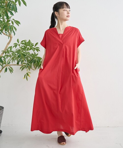 coen（コーエン）の「【MARKET（マーケット）】スキッパーフレンチスリーブワンピース（インフルエンサー紹介アイテム）（ワンピース・レディース・レッド/その他1/その他2/ブラック・M/L）」の17枚目の写真