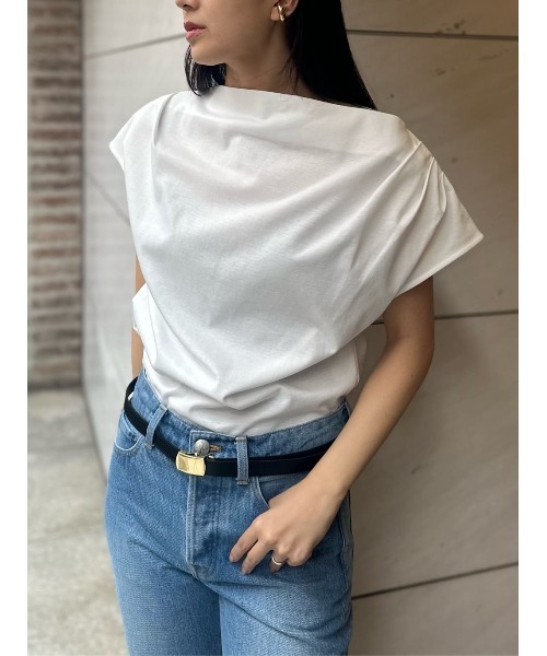 ESTNATION(エストネーション)の「ESTNATION / フレンチスリーブポンチカットソー《EXCLUSIVE》(Tシャツ/カットソー・レディース・ネイビー/ホワイト・FREE)」の8枚目の写真