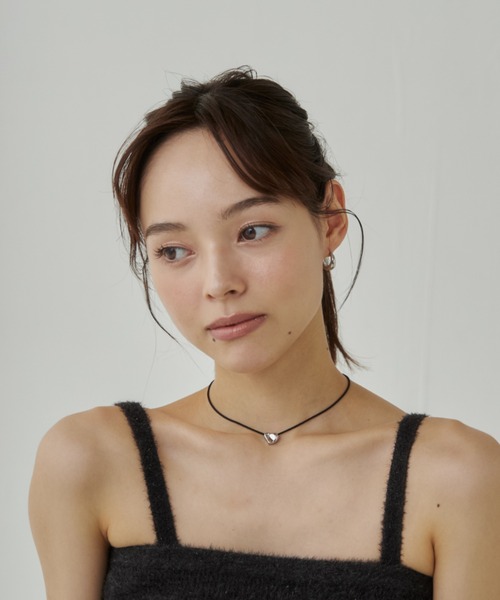 ciite' surgical stainless（シーテサージカルステンレス）の「【金属アレルギー対応】変形ハートメタルコードチョーカー サージカルステンレス（ネックレス・レディース・シルバー/ゴールド・FREE）」の8枚目の写真