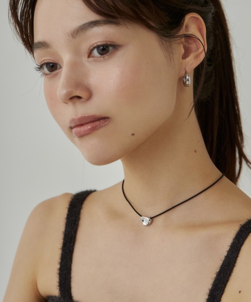 ciite' surgical stainless（シーテサージカルステンレス）の「【金属アレルギー対応】変形ハートメタルコードチョーカー サージカルステンレス（ネックレス・レディース・シルバー/ゴールド・FREE）」の18枚目の写真