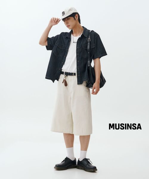 MUSINSA STANDARD（ムシンサスタンダード）の「リネンライクロングバミューダデニムパンツ[クリーム]（デニムパンツ・メンズ・その他・26/27/28/29/30/31/32/33/34/36/38/40/42）」の7枚目の写真
