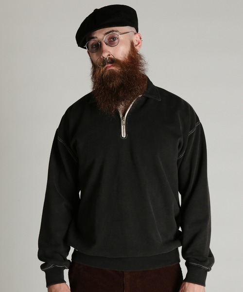 Schott(ショット)の「Schott/ショット/HALF ZIP SWEAT/ハーフ ジップ スウェット(スウェット・メンズ・ブラック/ダークグリーン/ネイビー・M/L/XL/2XL)」の1枚目の写真