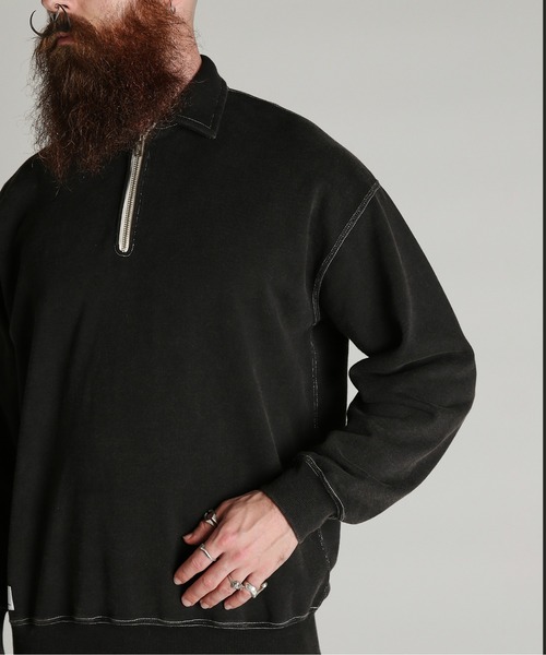 Schott(ショット)の「Schott/ショット/HALF ZIP SWEAT/ハーフ ジップ スウェット(スウェット・メンズ・ブラック/ダークグリーン/ネイビー・M/L/XL/2XL)」の7枚目の写真