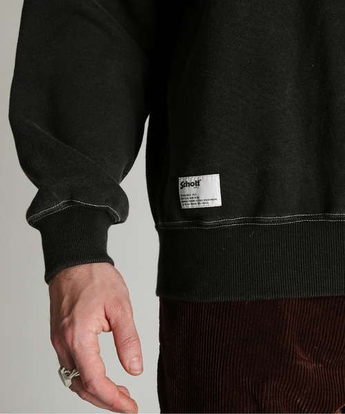 Schott(ショット)の「Schott/ショット/HALF ZIP SWEAT/ハーフ ジップ スウェット(スウェット・メンズ・ブラック/ダークグリーン/ネイビー・M/L/XL/2XL)」の8枚目の写真