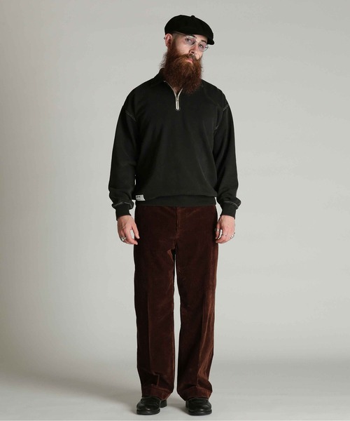 Schott(ショット)の「Schott/ショット/HALF ZIP SWEAT/ハーフ ジップ スウェット(スウェット・メンズ・ブラック/ダークグリーン/ネイビー・M/L/XL/2XL)」の9枚目の写真