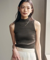 anuans（アニュアンス）の「マーセライズコットンリブニットトップス（ニット/セーター）」