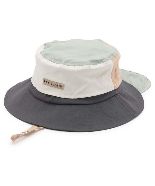 petit main（プティマイン）の「【UV】ポケッタブルバケットハット（ハット・キッズ・ミント/ネイビー/オートミール/サックスブルー/キャメル・54cm/50cm/52cm）」の2枚目の写真