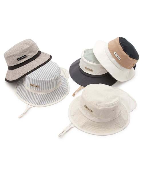 petit main（プティマイン）の「【UV】ポケッタブルバケットハット（ハット・キッズ・ミント/ネイビー/オートミール/サックスブルー/キャメル・54cm/50cm/52cm）」の15枚目の写真