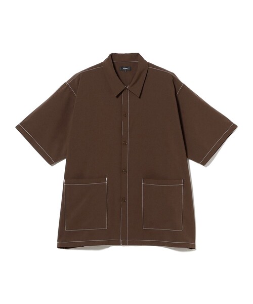 BEAMS（ビームス）の「ダブル ポケット ステッチ シャツ （吸水速乾）（シャツ/ブラウス・メンズ・ブラウン/ブルー系その他/ブラック・M/S/XL/L）」の3枚目の写真