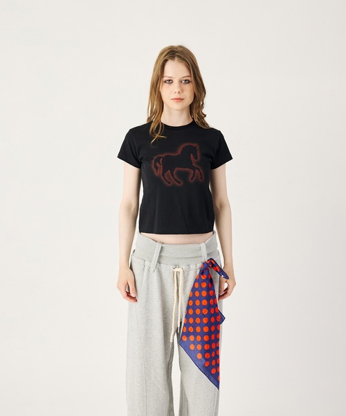 FTW(エフティダブリュー)の「HORSE PRINT TEE(Tシャツ/カットソー・レディース・ブラック/ブルー・SMALL/MEDIUM/LARGE)」の22枚目の写真