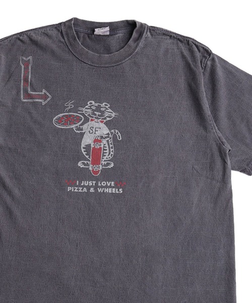 HOUSTON(ヒューストン)の「HOUSTON / ヒューストン ピグメント加工 タイガープリント 半袖Tシャツ / ヴィンテージライク グラフィックTEE 日本製(Tシャツ/カットソー・メンズ・ホワイト/ネイビー・MEDIUM/LARGE/X-LARGE)」の2枚目の写真