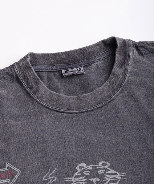 HOUSTON(ヒューストン)の「HOUSTON / ヒューストン ピグメント加工 タイガープリント 半袖Tシャツ / ヴィンテージライク グラフィックTEE 日本製(Tシャツ/カットソー・メンズ・ホワイト/ネイビー・MEDIUM/LARGE/X-LARGE)」の7枚目の写真