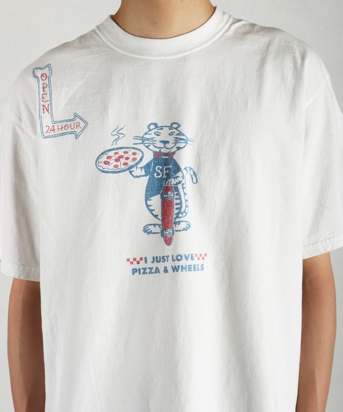 HOUSTON(ヒューストン)の「HOUSTON / ヒューストン ピグメント加工 タイガープリント 半袖Tシャツ / ヴィンテージライク グラフィックTEE 日本製(Tシャツ/カットソー・メンズ・ホワイト/ネイビー・MEDIUM/LARGE/X-LARGE)」の16枚目の写真