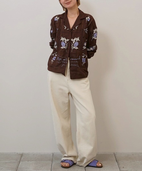 TODAYFUL/トゥデイフル] パッチワーク 刺繍シャツブラウス（シャツ