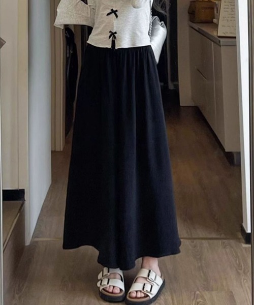 mielu(ミエル)の「エアリーボリュームフレアパンツ(その他パンツ・レディース・ブラック/ホワイト・LARGE/MEDIUM)」の12枚目の写真