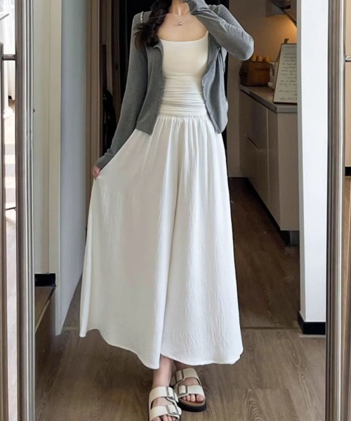 mielu(ミエル)の「エアリーボリュームフレアパンツ(その他パンツ・レディース・ブラック/ホワイト・LARGE/MEDIUM)」の13枚目の写真