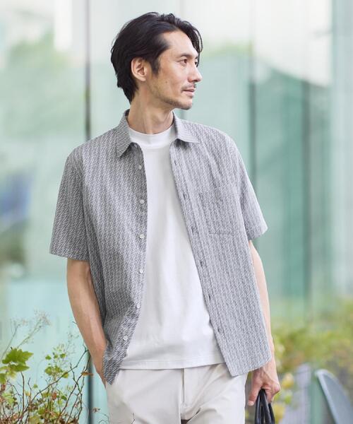 TAKEO KIKUCHI(タケオキクチ)の「播州織り 千鳥 半袖シャツ(シャツ/ブラウス・メンズ・ダークグレー/ライトグリーン/ブルー・04/03/02/01)」の19枚目の写真