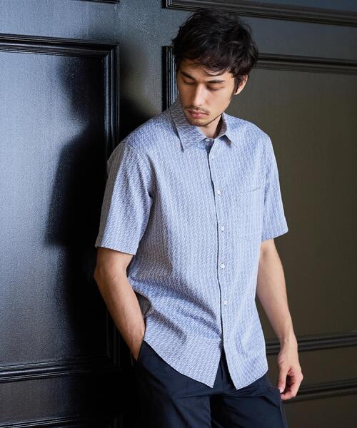 TAKEO KIKUCHI(タケオキクチ)の「播州織り 千鳥 半袖シャツ(シャツ/ブラウス・メンズ・ダークグレー/ライトグリーン/ブルー・04/03/02/01)」の14枚目の写真