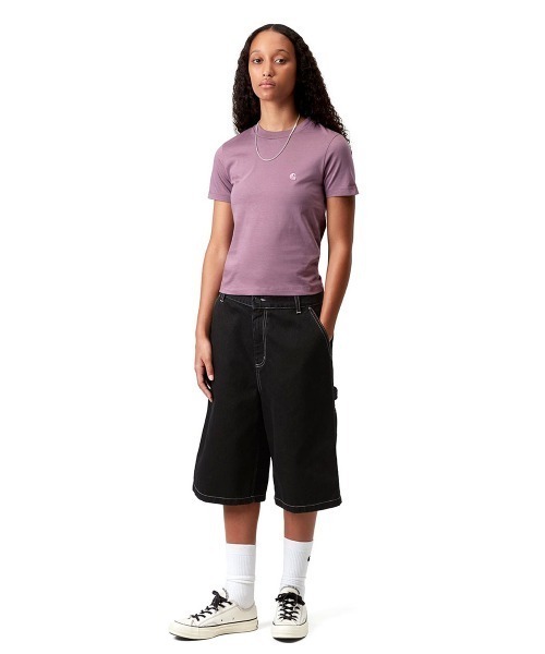 Carhartt WIP(カーハートダブリューアイピー)の「Carhartt WIP WOMEN'S S/S LUCA T-SHIRT(カーハートワークインプログレス ウィメンズショートスリーブルカTシャツ)(Tシャツ/カットソー・レディース・ホワイト/ブラック/パープル系・X-SMALL/SMALL)」の12枚目の写真