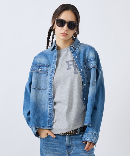 Rouge vif la cle(ルージュヴィフラクレ)の「【Healthy denim / ヘルシーデニム】Almond/デニムシャツ/【WEB限定】(ブルゾン・レディース・インディゴブルー・フリー)」の5枚目の写真