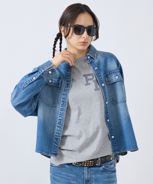 Rouge vif la cle(ルージュヴィフラクレ)の「【Healthy denim / ヘルシーデニム】Almond/デニムシャツ/【WEB限定】(ブルゾン・レディース・インディゴブルー・フリー)」の6枚目の写真
