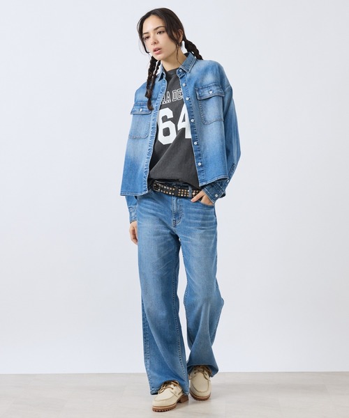Rouge vif la cle(ルージュヴィフラクレ)の「【Healthy denim / ヘルシーデニム】Almond/デニムシャツ/【WEB限定】(ブルゾン・レディース・インディゴブルー・フリー)」の9枚目の写真