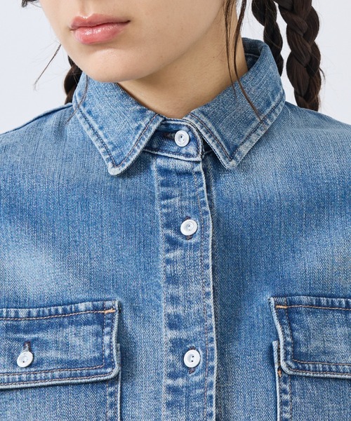 Rouge vif la cle(ルージュヴィフラクレ)の「【Healthy denim / ヘルシーデニム】Almond/デニムシャツ/【WEB限定】(ブルゾン・レディース・インディゴブルー・フリー)」の18枚目の写真