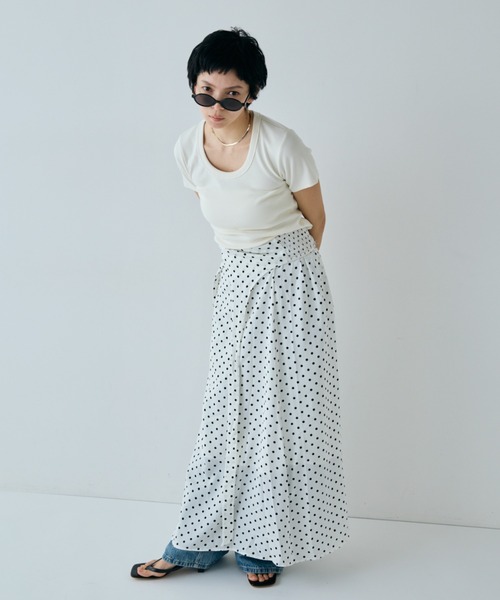 VION(ヴィオン)の「ドットホルダーネックドレス / Dot Halter Neck Dress(ワンピース・レディース・ホワイト/ブラック・FREE)」の17枚目の写真