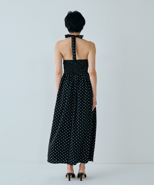 VION(ヴィオン)の「ドットホルダーネックドレス / Dot Halter Neck Dress(ワンピース・レディース・ホワイト/ブラック・FREE)」の7枚目の写真