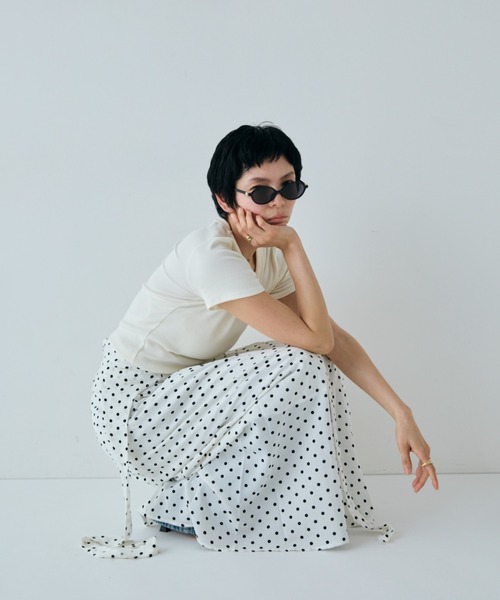 VION(ヴィオン)の「ドットホルダーネックドレス / Dot Halter Neck Dress(ワンピース・レディース・ホワイト/ブラック・FREE)」の18枚目の写真