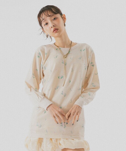 BEAMS COUTURE(ビームスクチュール)の「お花プリント ヴィンテージ ロング Tシャツ(Tシャツ/カットソー・レディース・その他・ONE SIZE)」の5枚目の写真