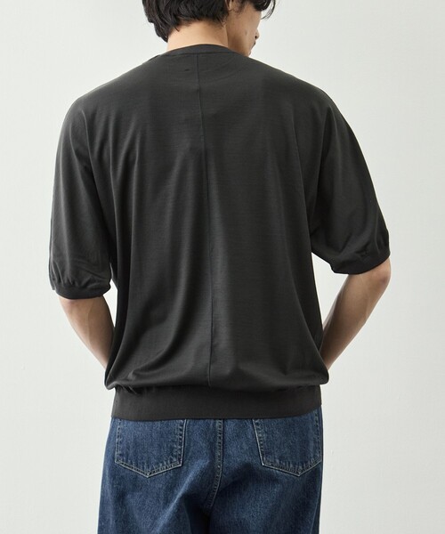 GOOD PEOPLE GOOD STITCHING GOOD PRODUCT（グッドピープルグッドスティッチンググッドプロダクト）の「【GOOD PEOPLE GOOD STITCHING GOOD PRODUCT/グッドピープルグッドスティッチンググッドプロダクト】Knit Crew Neck Half Sleeve Pull Over（Tシャツ/カットソー・メンズ・ブラック/ダークグレー・S/M/L）」の16枚目の写真