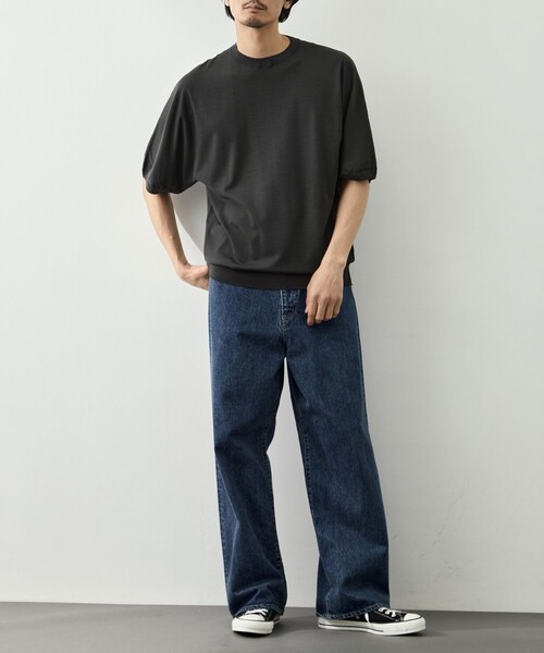 GOOD PEOPLE GOOD STITCHING GOOD PRODUCT（グッドピープルグッドスティッチンググッドプロダクト）の「【GOOD PEOPLE GOOD STITCHING GOOD PRODUCT/グッドピープルグッドスティッチンググッドプロダクト】Knit Crew Neck Half Sleeve Pull Over（Tシャツ/カットソー・メンズ・ブラック/ダークグレー・S/M/L）」の17枚目の写真