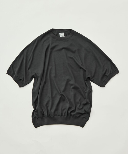GOOD PEOPLE GOOD STITCHING GOOD PRODUCT（グッドピープルグッドスティッチンググッドプロダクト）の「【GOOD PEOPLE GOOD STITCHING GOOD PRODUCT/グッドピープルグッドスティッチンググッドプロダクト】Knit Crew Neck Half Sleeve Pull Over（Tシャツ/カットソー・メンズ・ブラック/ダークグレー・S/M/L）」の18枚目の写真