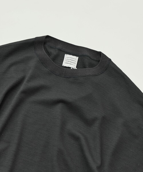 GOOD PEOPLE GOOD STITCHING GOOD PRODUCT（グッドピープルグッドスティッチンググッドプロダクト）の「【GOOD PEOPLE GOOD STITCHING GOOD PRODUCT/グッドピープルグッドスティッチンググッドプロダクト】Knit Crew Neck Half Sleeve Pull Over（Tシャツ/カットソー・メンズ・ブラック/ダークグレー・S/M/L）」の19枚目の写真