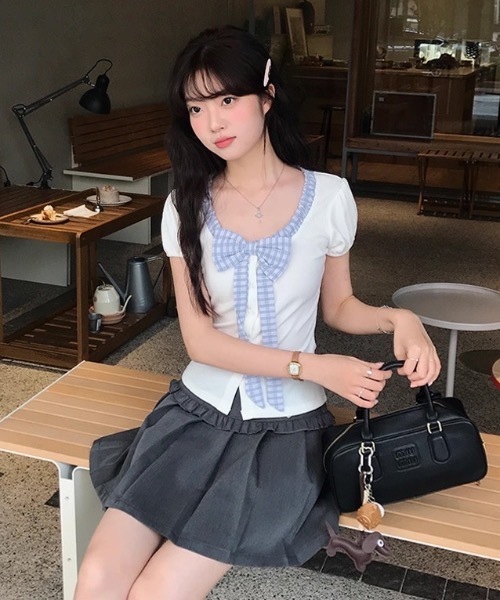 Alvia(アルビア)の「リボン半袖Tシャツ|甘辛ミックス(Tシャツ/カットソー・レディース・グレー/ホワイト/ブラック・M)」の22枚目の写真