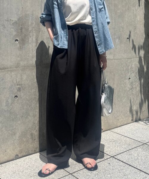 Jena espace merveilleux（ジェナ　エスパスメルヴェイユ）の「【高身長さん安心の丈感】ツイルカーブパンツ（その他パンツ・レディース・イエロー/アイボリー/ブラック・FREE）」の3枚目の写真