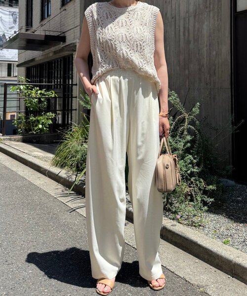 Jena espace merveilleux（ジェナ　エスパスメルヴェイユ）の「【高身長さん安心の丈感】ツイルカーブパンツ（その他パンツ・レディース・イエロー/アイボリー/ブラック・FREE）」の5枚目の写真