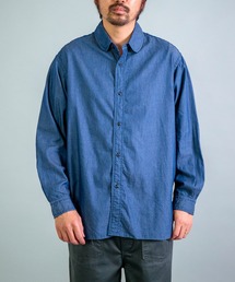 [OMNIGOD mens / オムニゴッド] 3.2oz デニム クラシックラウンドカラーシャツ