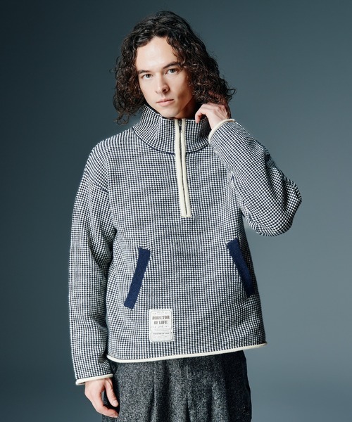 glamb（グラム）の「High Neck Half Zip Knit / ハイネックハーフジップニット（ニット/セーター・メンズ・ワイン/ホワイト・M/L）」の2枚目の写真