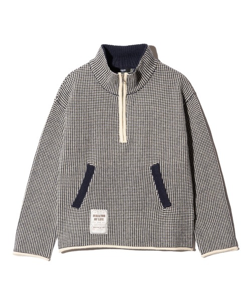 glamb（グラム）の「High Neck Half Zip Knit / ハイネックハーフジップニット（ニット/セーター・メンズ・ワイン/ホワイト・M/L）」の3枚目の写真