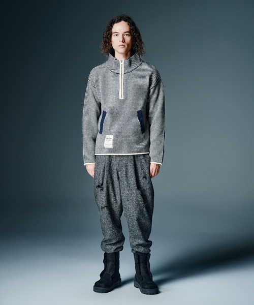 glamb（グラム）の「High Neck Half Zip Knit / ハイネックハーフジップニット（ニット/セーター・メンズ・ワイン/ホワイト・M/L）」の6枚目の写真