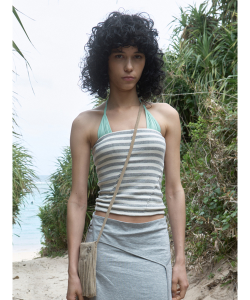 Kijun(キジュン)の「Stripe Rope Tube Top Melange Grey(Tシャツ/カットソー・レディース・その他・MEDIUM/SMALL)」の1枚目の写真