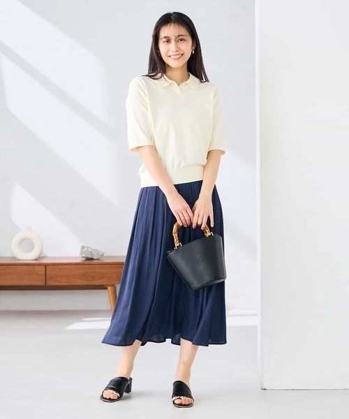 a.v.v(アーヴェヴェ)の「襟付きスキッパーニット(ニット/セーター・レディース・ブラック/アイボリー・39)」の22枚目の写真