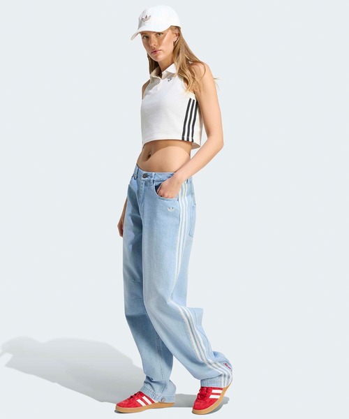 adidas（アディダス）の「adidas/アディダス ORI GFX BANANA PANTS バナナパンツ バレルパンツ テーパード ラインパンツ レディース 2026年 夏 夏服 秋服（デニムパンツ・レディース・ブルー・28inch/29inch/25inch/27inch）」の6枚目の写真