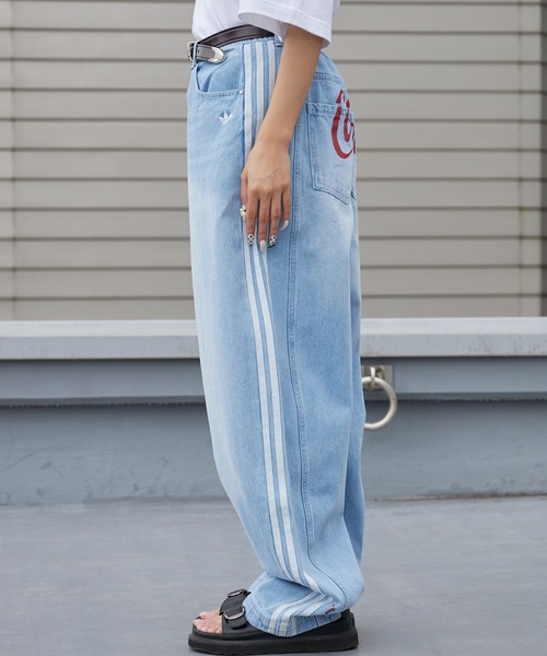adidas（アディダス）の「adidas/アディダス ORI GFX BANANA PANTS バナナパンツ バレルパンツ テーパード ラインパンツ レディース 2026年 夏 夏服 秋服（デニムパンツ・レディース・ブルー・28inch/29inch/25inch/27inch）」の21枚目の写真